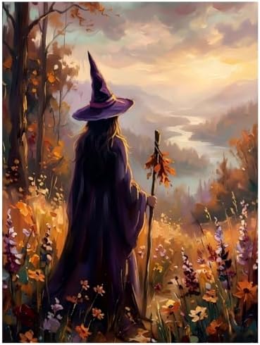 Mandun Halloween Witch Paint by Numbers Kit for Adults, 16x20 inch by MANDUN
