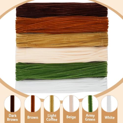 AHAMETON 620Pcs Brown Pipe Cleaners Flower Kit,Chenille Stems Craft - Image 5