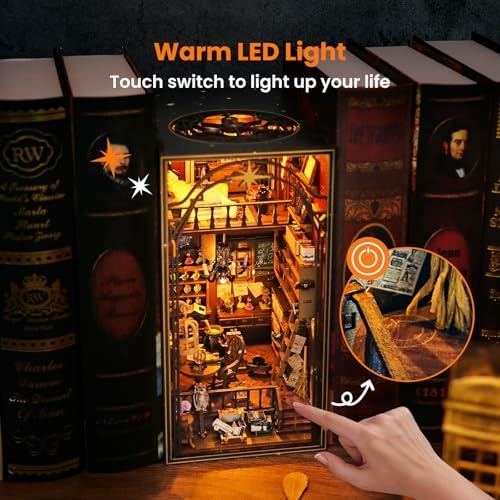 Book Nook Kit DIY Magic Lab 3D Puzzle Wooden Dollhouse with LED Lights - Image 6