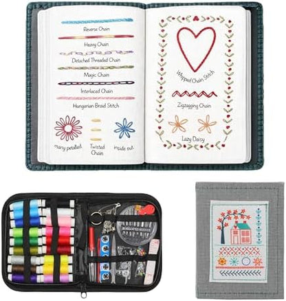 INDCOLOR 2026 Upgraded Embroidery Stitch Book Kit, 106 Patterns with Tools & Tutorials, 86 PCS Beginner Embroidery Kit, Portable All-in-One Hand Embroidery Book for Adults & DIY Craft Lovers by Unknown