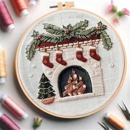 Huacan Embroidery Kit for Beginners Adults, Easy Needlepoint Kits for Adults with Stamped Embroidery Patterns. (Chimney) - Image 2