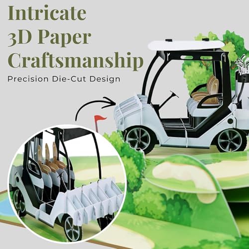 iGifts And Cards Golf Cart Beautiful Journey Retirement 3D Pop-Up Card 6x8 - Image 5