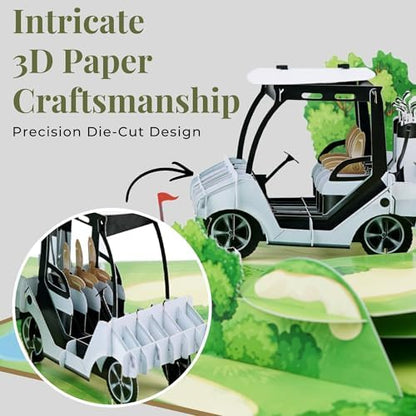 iGifts And Cards Golf Cart Beautiful Journey Retirement 3D Pop-Up Card 6x8 - Image 5