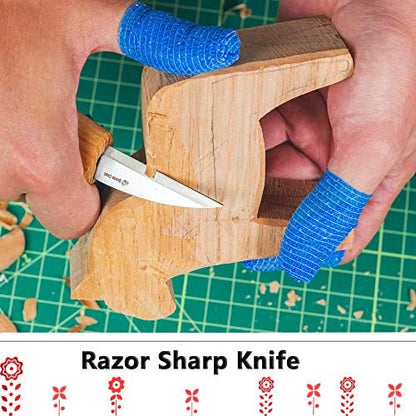 BeaverCraft Wood Carving Kit with Whittling Knife & Basswood - Whittling Set DIY 02 Dala Horse - Hobbies for Adults and Teens - Wood Carving Tools - Hobby Gifts - Image 2