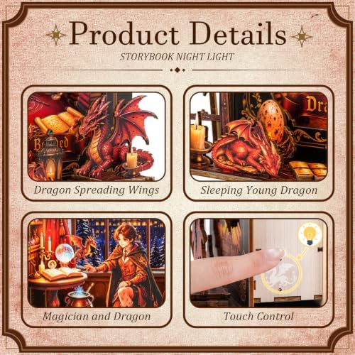 Book Nook Kit Dragon Covenant, 3D Wooden Puzzle with LED Lights, DIY Miniature Model Kit Room Home Decor, Holiday Birthday Christmas Day Gifts for Men Women Teens - Image 5