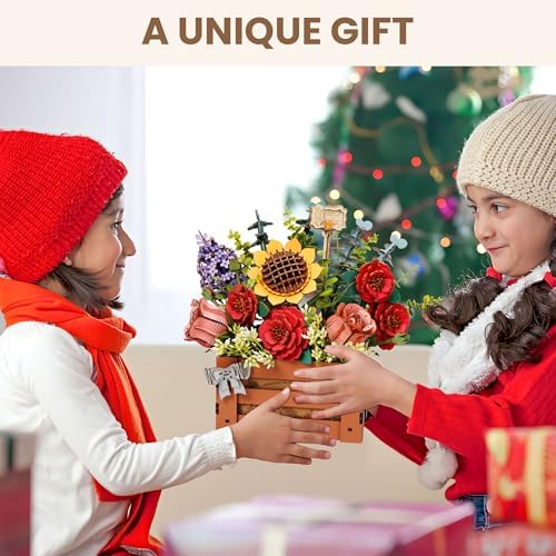 ROBOTIME 3D Wooden Bloom Box Puzzle, Adults' Flower Bouquet Building Set, Artificial Flowers Home Decor, Gift for Wedding/Mother's Day/Birthday, Wood Craft Kit - Image 6