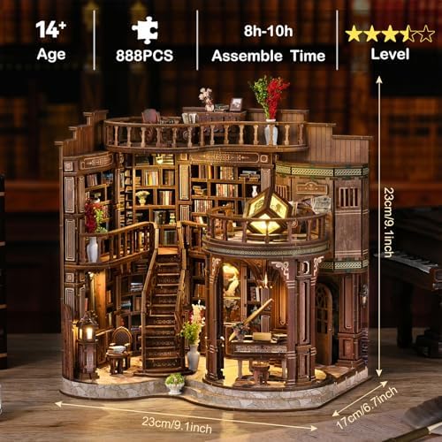 DIY Book Nook Kit for Adults, Miniature House Kit, Dream Bookstore - Image 2