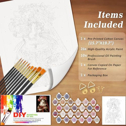 NiArt Paint by Numbers Kit for Adults Beginners, Canvas 16x20 Unframed - Image 4