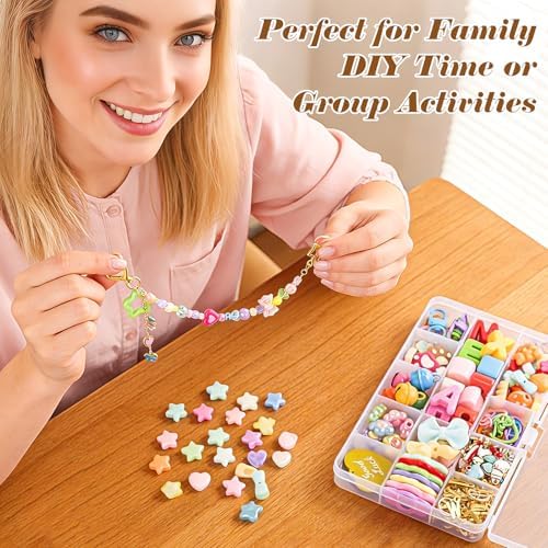 Ecoofor 561 Pcs Keychain Making Kit - Includes 30 Keychain Clips, 40 Extender Chains, 178 Charms, Beading Accessories, Jewelry Pliers - DIY Bag Charms & Jewelry Craft Kit Supplies - Image 6