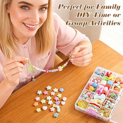 Ecoofor 561 Pcs Keychain Making Kit - Includes 30 Keychain Clips, 40 Extender Chains, 178 Charms, Beading Accessories, Jewelry Pliers - DIY Bag Charms & Jewelry Craft Kit Supplies - Image 6