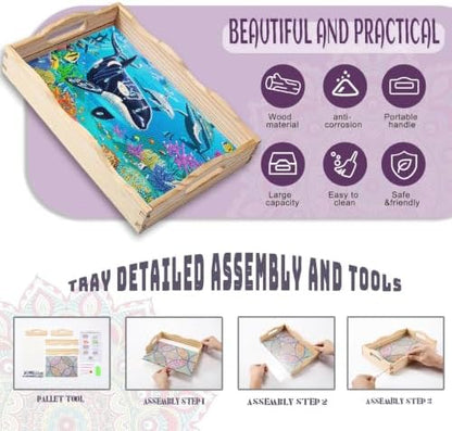 EWJRNSF Diamond Art Kits for Adults Wooden Serving Trays with Handles - Image 3