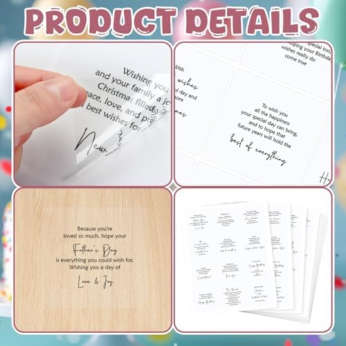 Watersay 240 Pcs Holiday Card Making Stickers, Sentiments for Card Making - Image 3