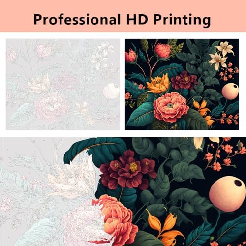 Colorful Flowers Adults' Paint-by-Number Kit - Beautiful Botanical Art on Canvas - Drawing Paintwork with Paintbrushes - Floral Paint by Numbers Art Crafts, 16"x20" - Image 5
