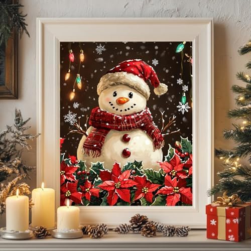 Reivworl Snowman Paint by Numbers Kit for Adults Beginner 16×20 inch - Image 2