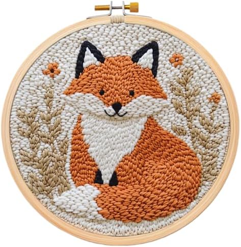Punch Needle Kit for Beginners – Fox Design Punch Stitching Kit for Adults, DIY Needle Punch Kits for Art Crafts, Perfect for Festival Decorations & Gifts for All Ages by Unknown