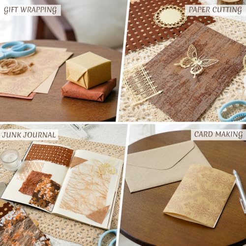50 Sheets Brown Textured Scrapbook Paper Assorted Set - Image 6
