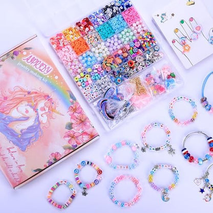 AIPRIDY 3200 Pieces Girls Toys Bracelet Making Kit, Unicorn/Mermaid Clay Beads Jewelry Activity Kit, DIY Crafts Birthday Christmas Gifts for Girls Ages 5 6 7 8 9 10 11 12 Years Old (Light Pink) - Image 5