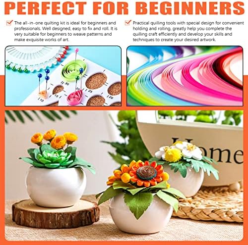 Tanstic 64Pcs Paper Quilling Kits, 45 Colors 900 Strips Paper Quilling Tools and Supplies for Beginners Perfect DIY Handcraft Quilling Set - Image 4