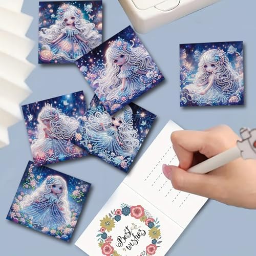 DIY Diamond Greeting Cards Set, 5D DIY Diamond Art Painting Festival Style Greeting Card, DIY Christmas Card Making Kits for Family Friends Handmade Gift - Image 3