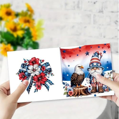 6Pcs Folding Greeting Card Diamond Art Painting Thank You Blessing Cards with White Envelope Rhinestones Painted Making Kits for Adults DIY Craft Holiday Gift-USA Goblin - Image 4