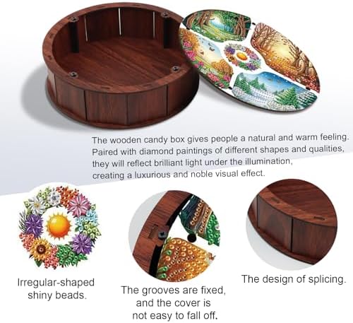 DIY Diamond Painting Fruit Bowl Storage Box, Four Seasons Scenery Decorative Tray Diamond Painting Craft Set, for organising Desk Items, a Versatile and Creative Handmade Gift - Image 4