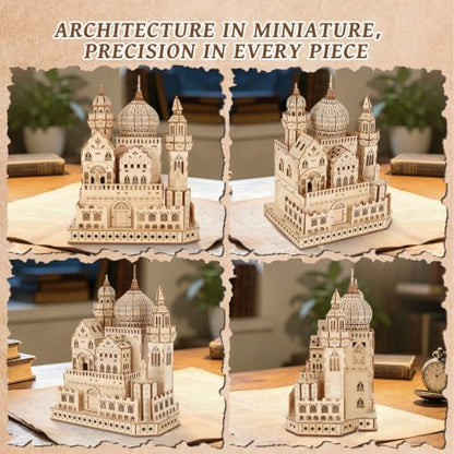3D Wooden Puzzles for Adults, DIY Dreamy Castle Model Kit with Spark Light - Image 6