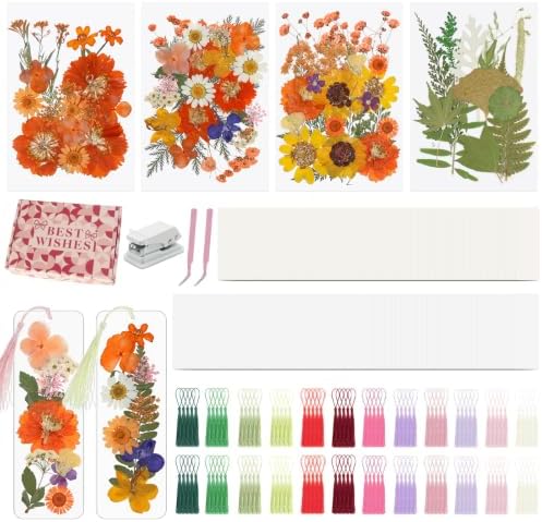 447 Pcs Dried Flower Bookmark Making Kit, DIY Craft for Adults by Unknown