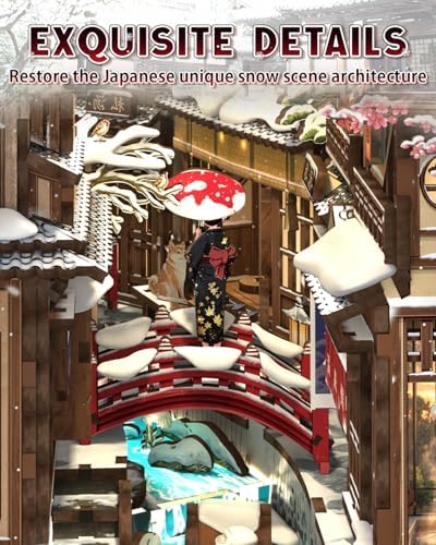 Cutefun DIY Book Nook Kit Kyoto Snow Whisper – Japanese Snow Scene - Image 6