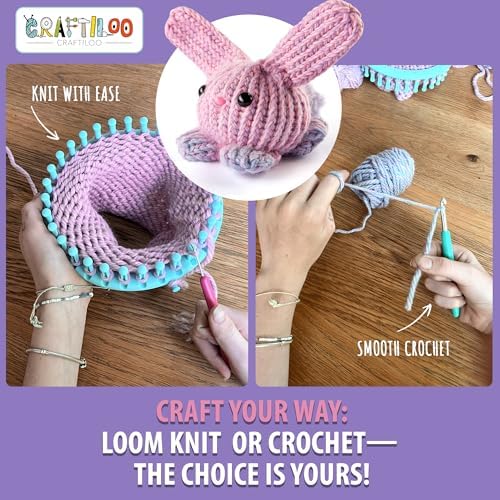 Loom Knitting & Crochet Kit for Kids - Beginner Bunny Knitting Kit - Image 5