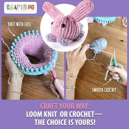 Loom Knitting & Crochet Kit for Kids - Beginner Bunny Knitting Kit - Image 5