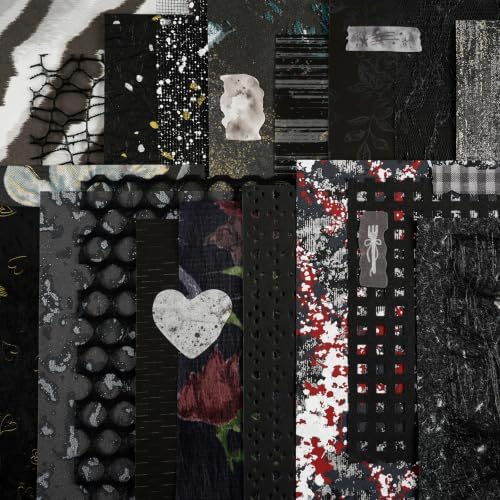 50 Sheets Black Textured Scrapbook Paper,Junk Journal Scrapbooking Supplies - Image 3