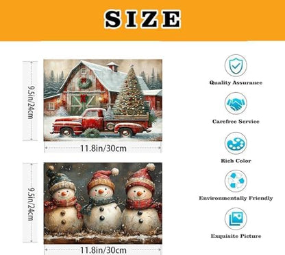 VIGEGU 2 Pack Christmas Paint by Numbers Kit for Adults with Framed - Image 3