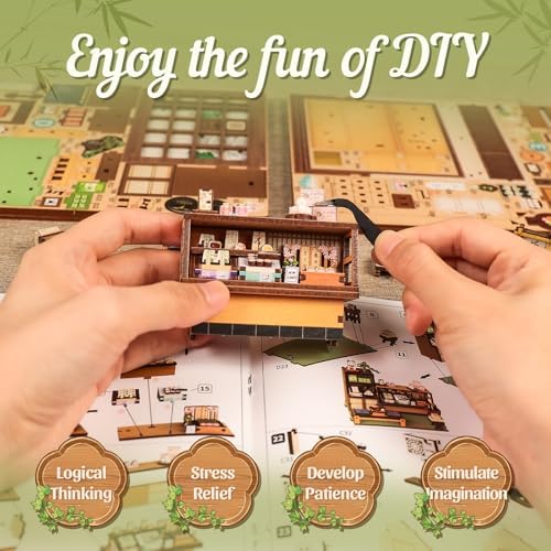 CUTEBEE Book Nook Kit, DIY Miniature House Japanese Sweet Wagashi Shop - Image 4