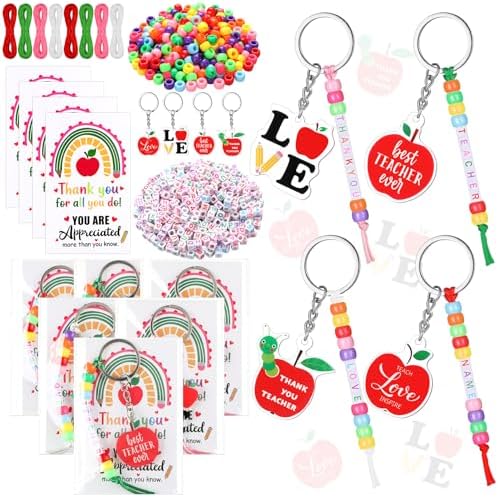 Suncalla 984 Pcs 24 Set Teacher Keychain Making Kit Teacher Charm Gifts by Unknown