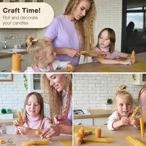 Beeswax DIY Candle Making Kit - Natural Candle Rolling Kit for Beginners with 7 Beeswax Sheets & Multiple Decorations to Make Candles - Image 4