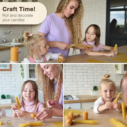 Beeswax DIY Candle Making Kit - Natural Candle Rolling Kit for Beginners with 7 Beeswax Sheets & Multiple Decorations to Make Candles - Image 4
