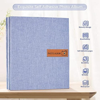 Popotop Large Photo Album Self Adhesive 4x6 5x7 8x10 Scrapbook Album DIY Picture Book,Gifts for Mom,Family Baby and Wedding,with Metal Pen and Plastic Board - Image 2