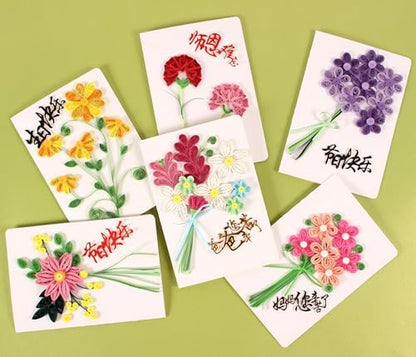 Wizardi Greeting Card Making Kit. Flowers DIY Quilling Kit F07M3-5-FL8 - Image 5