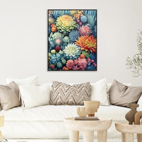 Paint by Numbers Kit for Adults, Succulent Number Painting Canvas Kit - Image 6