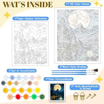NKVNKV Paint by Numbers Kit for Adults Beginners, Mountain Adult Paint by Numbers on 20" Lx16 W Canvas for Painting Kits for Adults in Colorful Box，for Gift Home Wall Decor Without Frame - Image 4