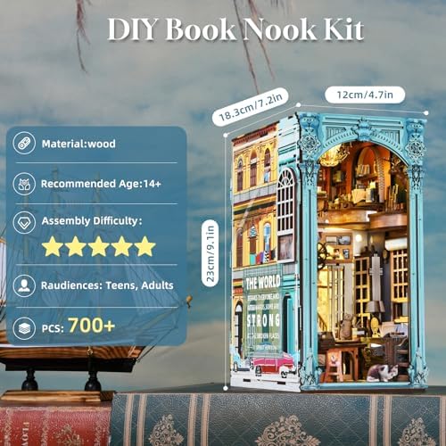 CCCDF Book Nook Kit, DIY Miniature House 3D Wooden Puzzle for Adults - Image 2