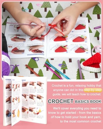 Aeelike Crochet Kit for Beginners Adults Kids, Complete Crochet Set, Winred - Image 4