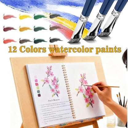 Workbooks Coloring Book Beginner Friendly Painting Kit Easy Nature Scenes Painting Set Art Crafts for Creative Exploration Gift for Adults (The Fall, Without Palette) - Image 2