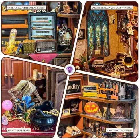 Book Nook Kit DIY Miniature House Coffee Shop 3D Wooden Puzzle Kit Book Nook Building Set for Family & Friends - Image 4