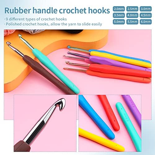 130 Pcs Crochet Starter Kit, Crochet Kit for Beginners with 12 Colors Yarn - Image 4