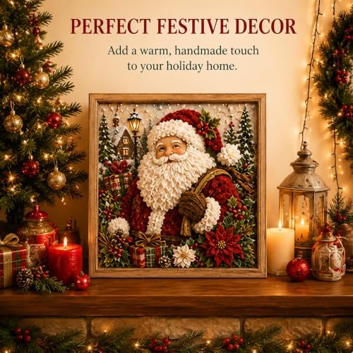 Trmonol Christmas 3D Fabric Poke Art Kit, DIY Christmas Craft Kit, Handmade Fabric Poke Art Kit for Adults and Beginners, Create Cozy Holiday Magic，Vintage Christmas Tree Sampler - Image 6