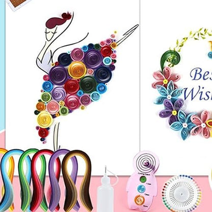 Obetuens 14Pcs Paper Quilling Kit for Beginners Adults DIY Paper Filigree Art Kit with Tools Manual for Kids, Teens, Crafting, Card Making, Home Decor, Floral Patterns, Scrapbook - Image 4