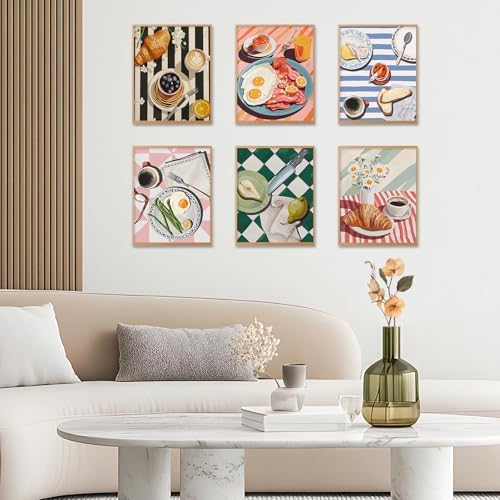 6 Pack Paint by Numbers Kit for Adults, Breakfast Painting, 8x10 Inch - Image 6