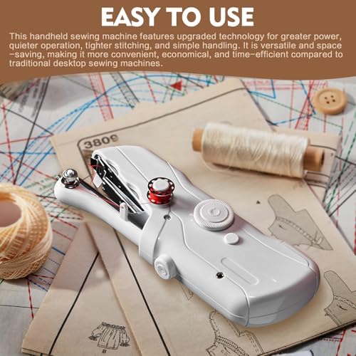 Handheld Sewing Machine with Black Storage Case and 109-Piece Sewing Kit, Mini Portable Cordless Hand Sewing Machine, Ideal for Adults & Beginners, Complete Set of Quick Home Clothing Repair Tools - Image 6