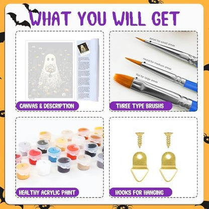hkejoi Ghost Paint by Numbers Kit for Adults, 16x20 in - Image 6